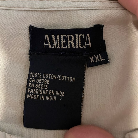 VINTAGE America Embroidered Cream Indian XXL 100% Cotton Blouse Shirt - Picture 3 of 5